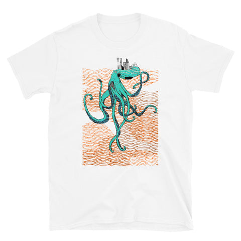 Seattle's Monster of the Deep. Octopus City Original short-sleeve, ultra-soft double-stitched Unisex T-Shirt